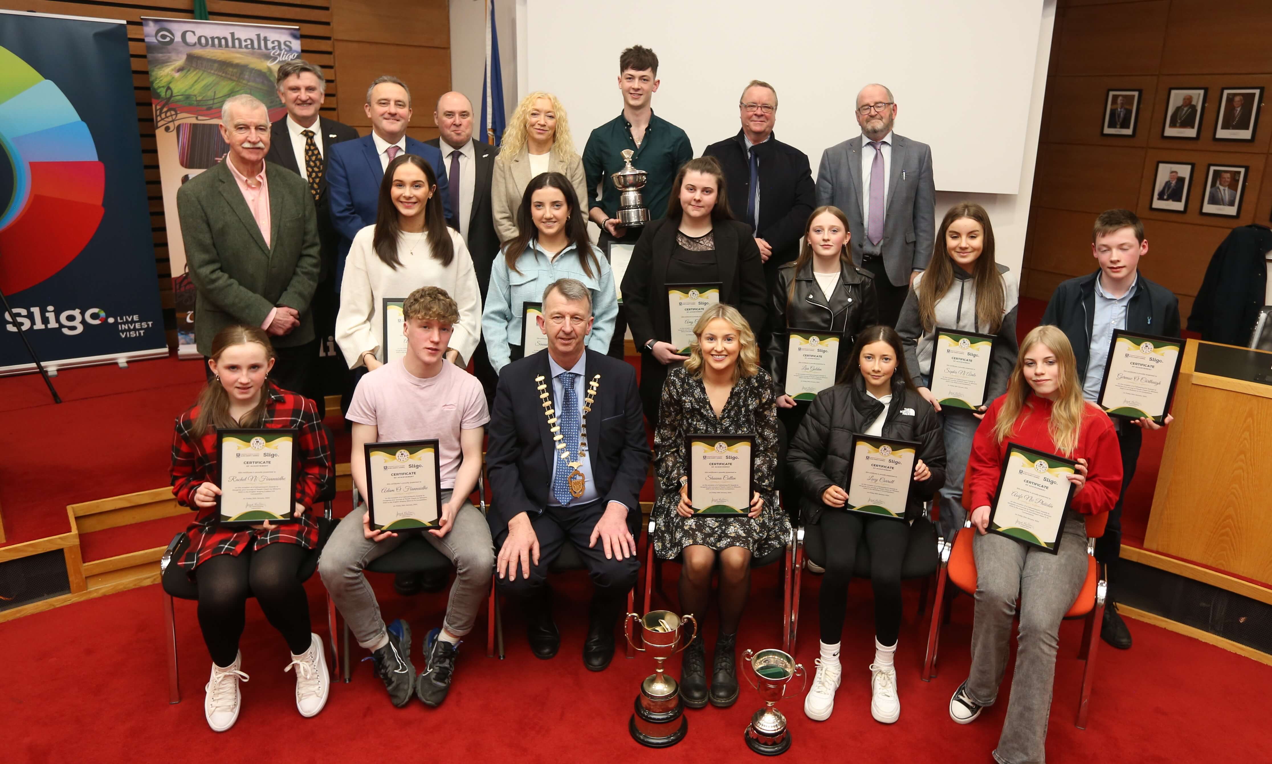 Sligo winners of Fleadh Cheoil na hÉireann 2023 Honoured with Cathaoirleach’s Reception